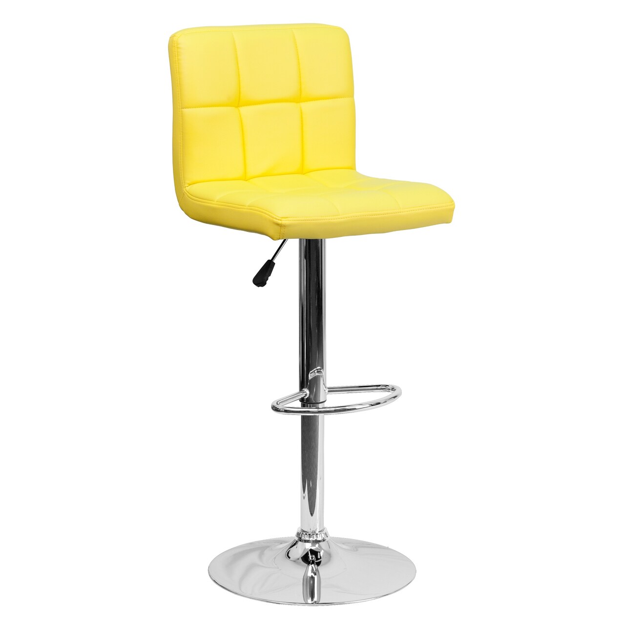 Flash Furniture 45.50" Yellow and Silver Adjustable Height Barstool with Base